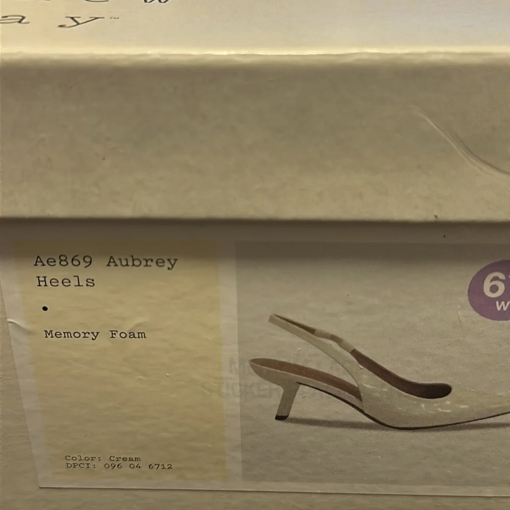 Women's Aubrey Slingback Heels - A New Day™ Cream new size 6.5